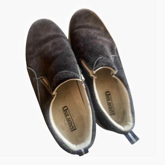 Lands End Direct Merchants Blue Suede Slip On Sneakers Size 11 - Picture 2 of 5